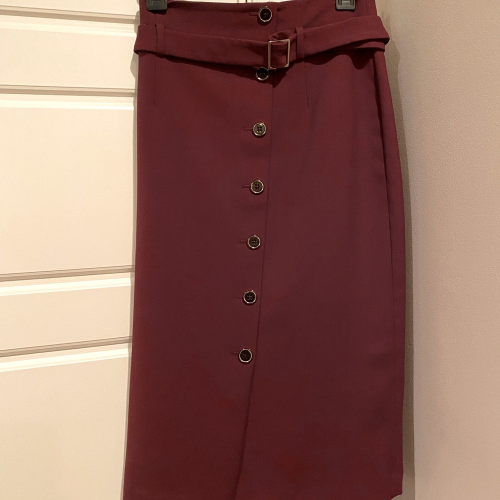 White House Black market burgundy skirt